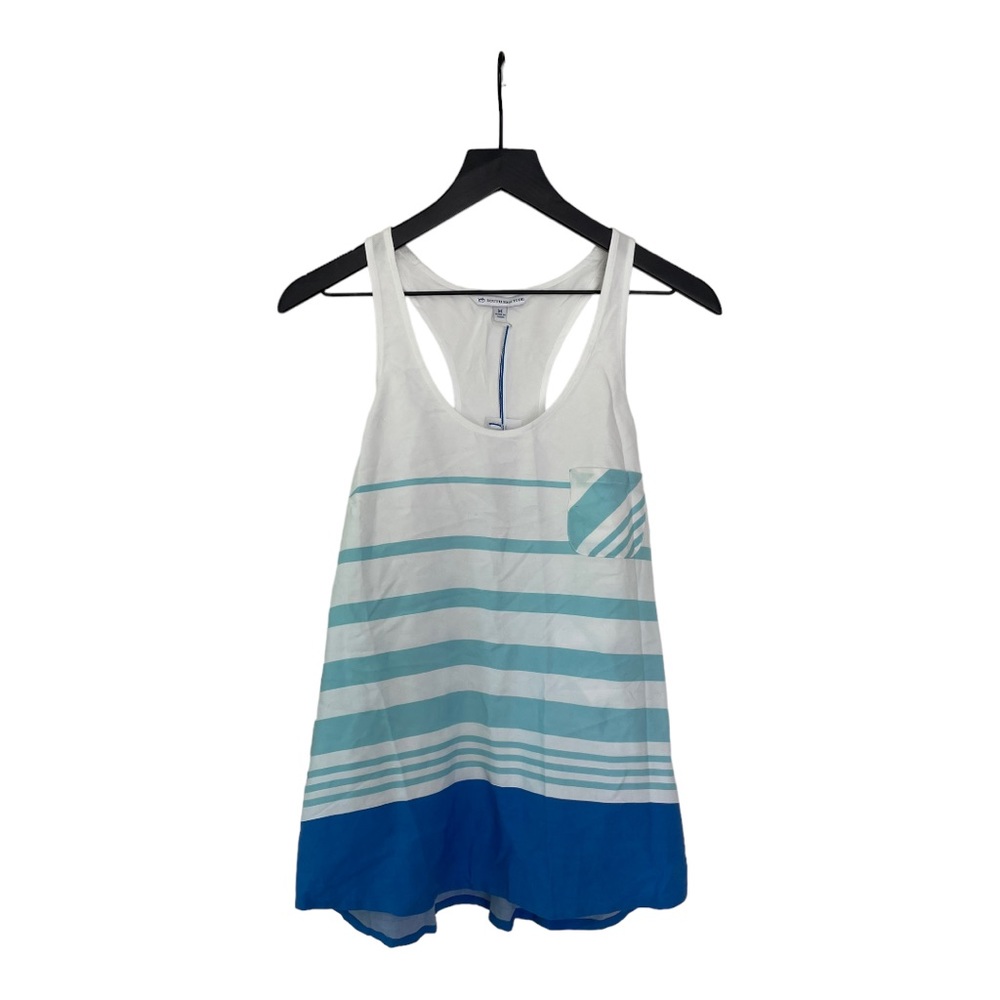 Southern Tide Blue and White Striped Tank Top